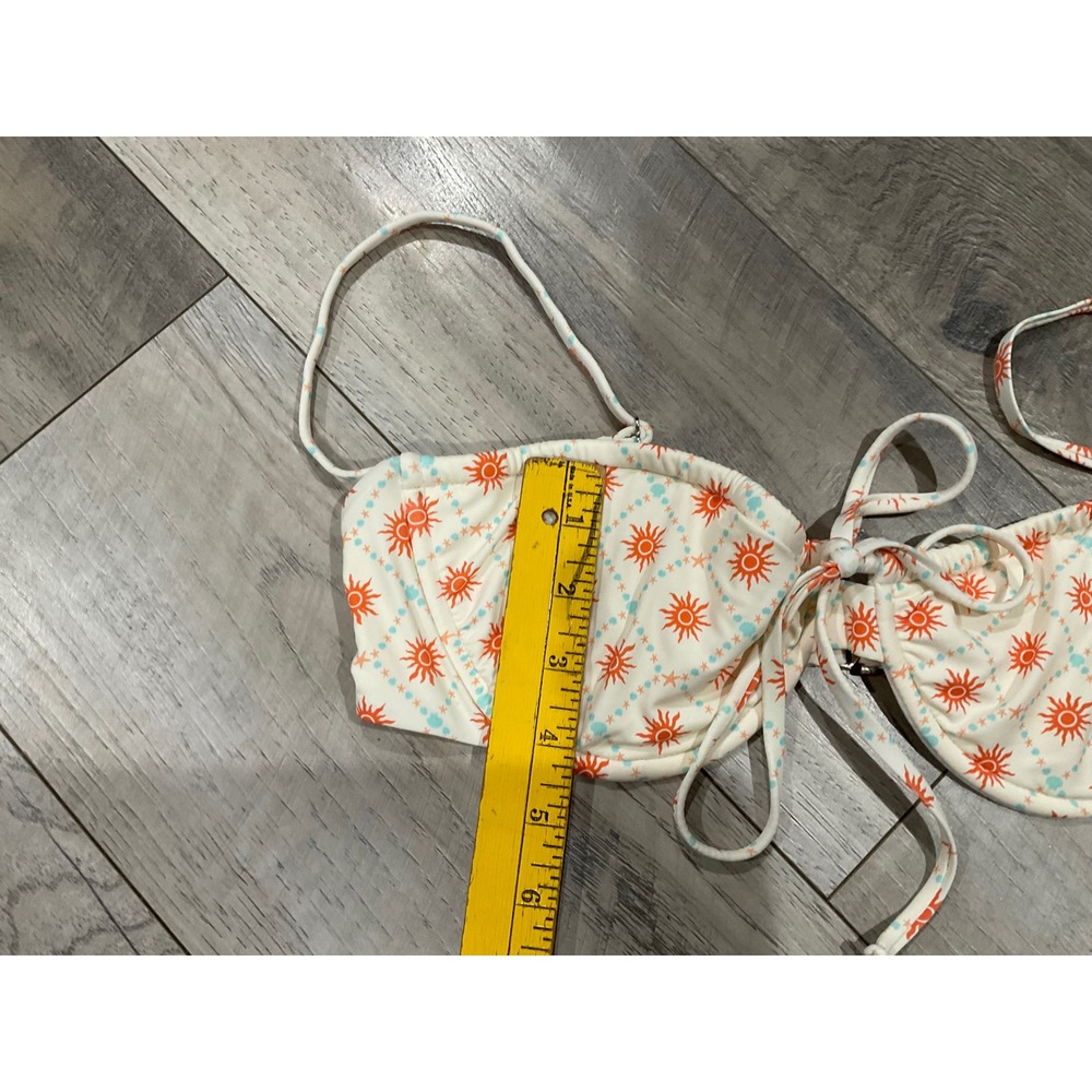 Dippin' Daisy's Emma Bikini Top Sun Print Underwire Cream Orange Large - Picture 4 of 6
